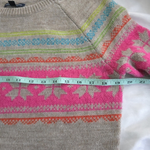 American Eagle Wool/ Mohair Blend Women's Multicolor Patterned Sweater - Picture 3 of 6